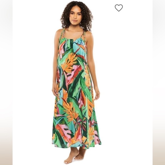 New! Farm Rio Multicolor Banana Foliage Midi Dress 🍃🌺 XS NWT! - Picture 5 of 16